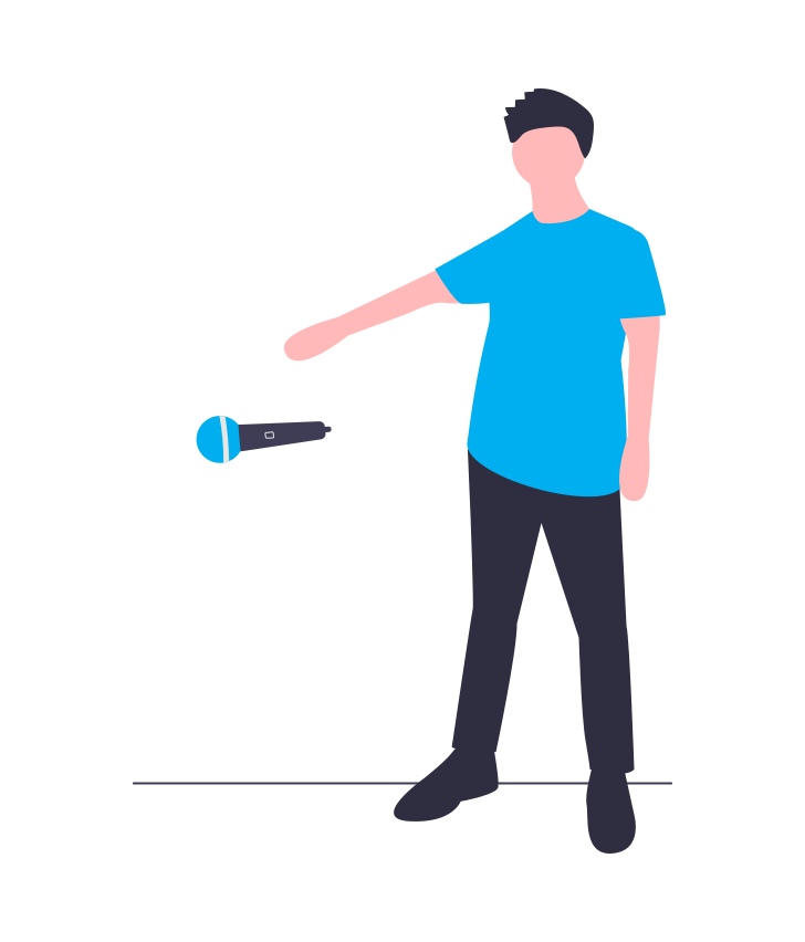 Desenho de uma crianca jogando um microfone no chao Desenho de uma crianca jogando um microfone no chao