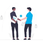 Desenho-de-duas-pessoas-se-encontrando-no-grupo-de-apoio-para-pessoas-com-ansiedade-grave