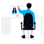 desenho de uma videoligação no grupo de terapia TCC online