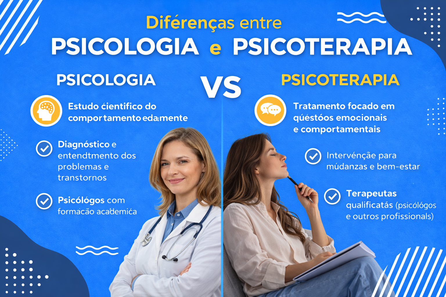 Psicologia x Psicoterapia | 7 diferenças reais