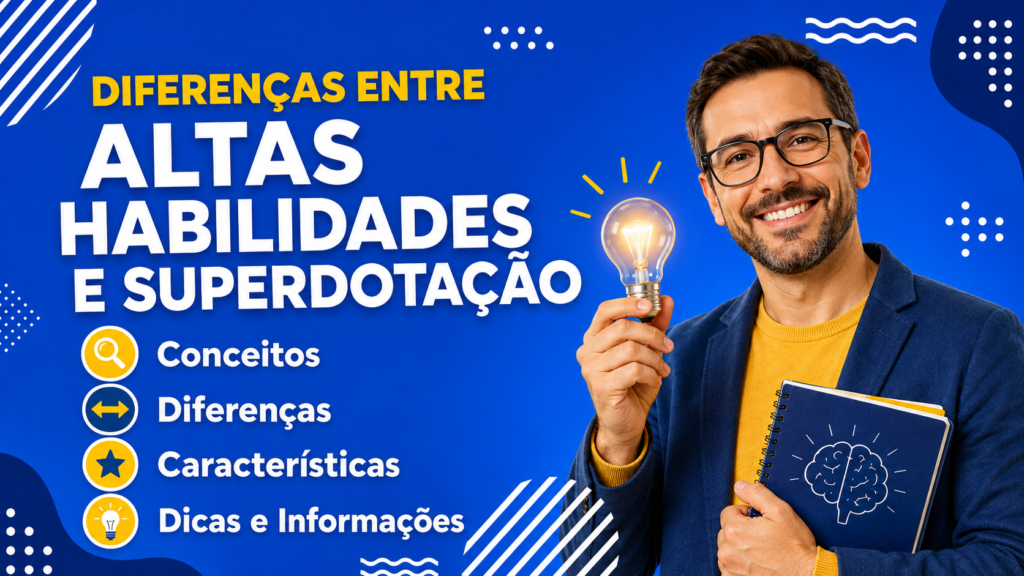Capa do artigo sobre as diferencas entre altas habilidades e superdotacao